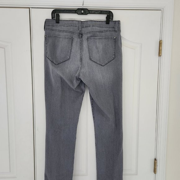 NYDJ SAMANTHA SLIM Straight Leg Jeans Light Wash Gray Size 14 32" Inseam Pockets - Picture 5 of 10